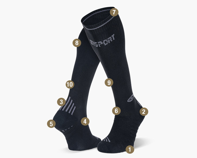 Running compression socks black/grey